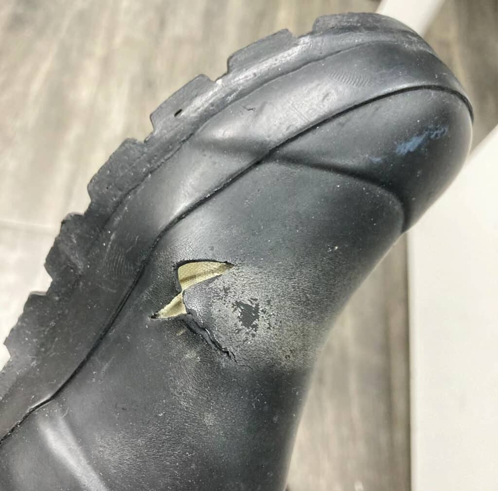Hole in the shoe