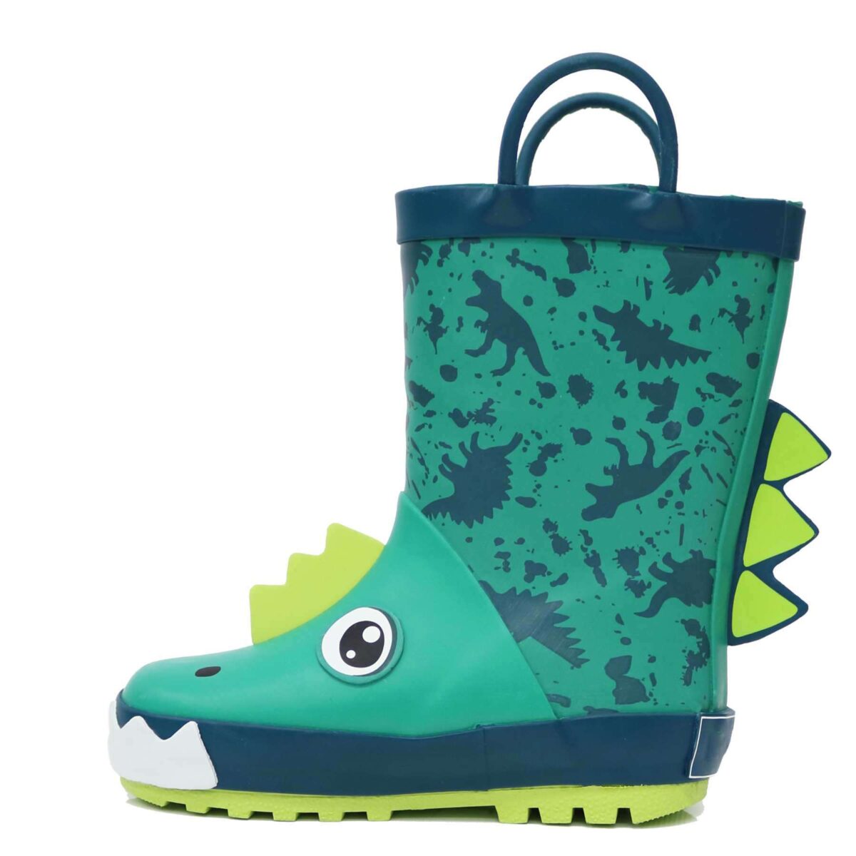 Cool dinosaur cartoon children's rain boots display picture on the left