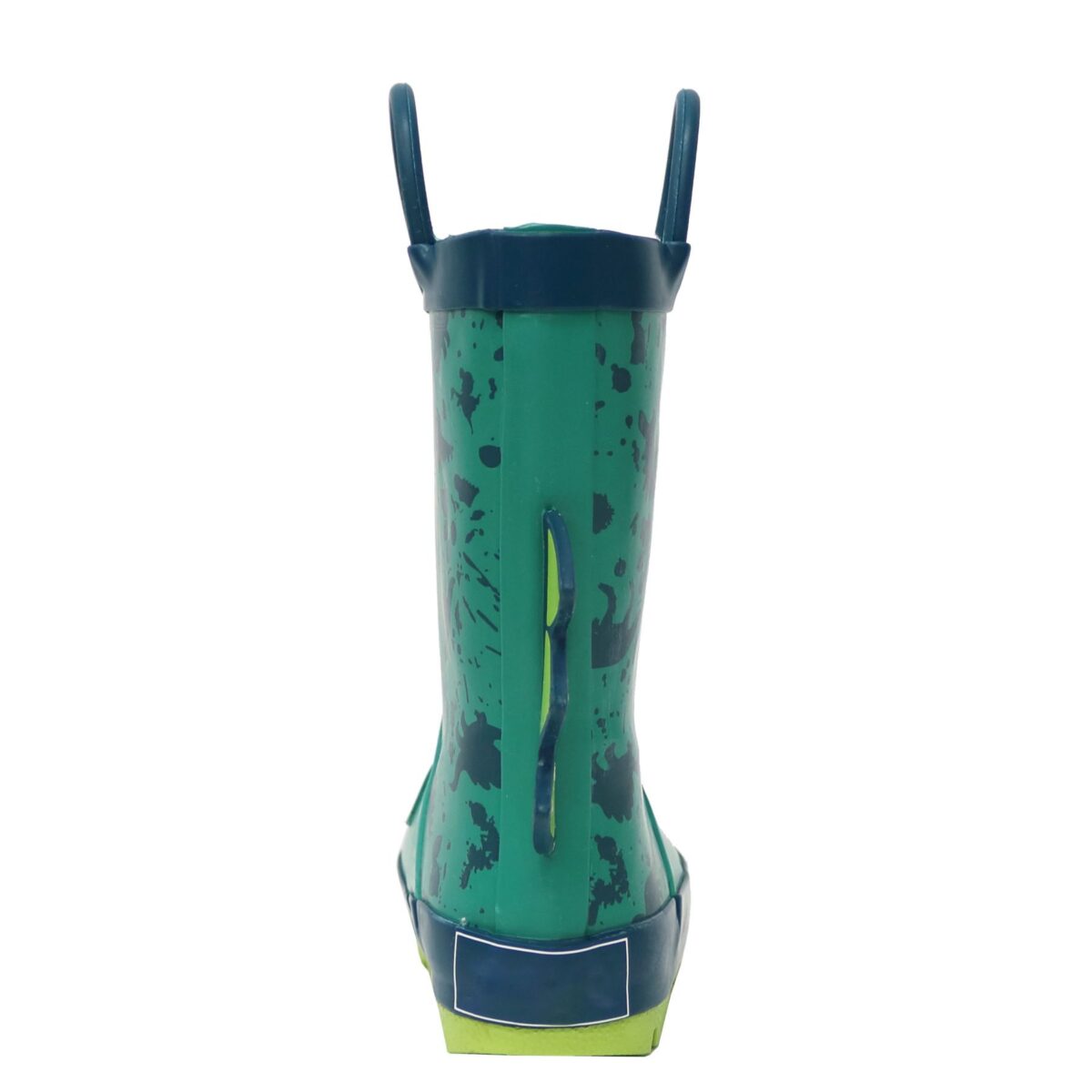 Cool dinosaur cartoon children's rain boots display picture on the back