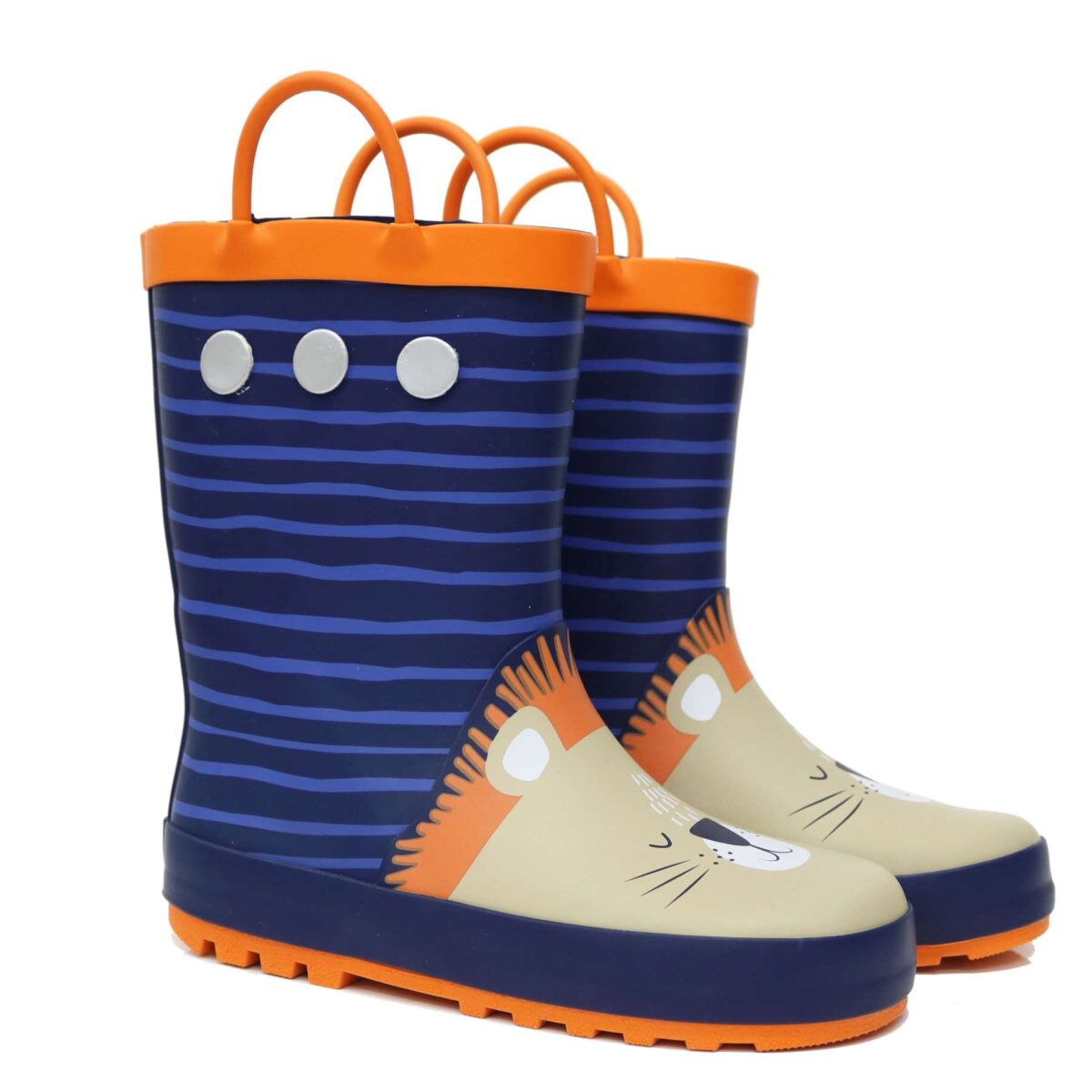 Simple striped lion children's rain boots display picture