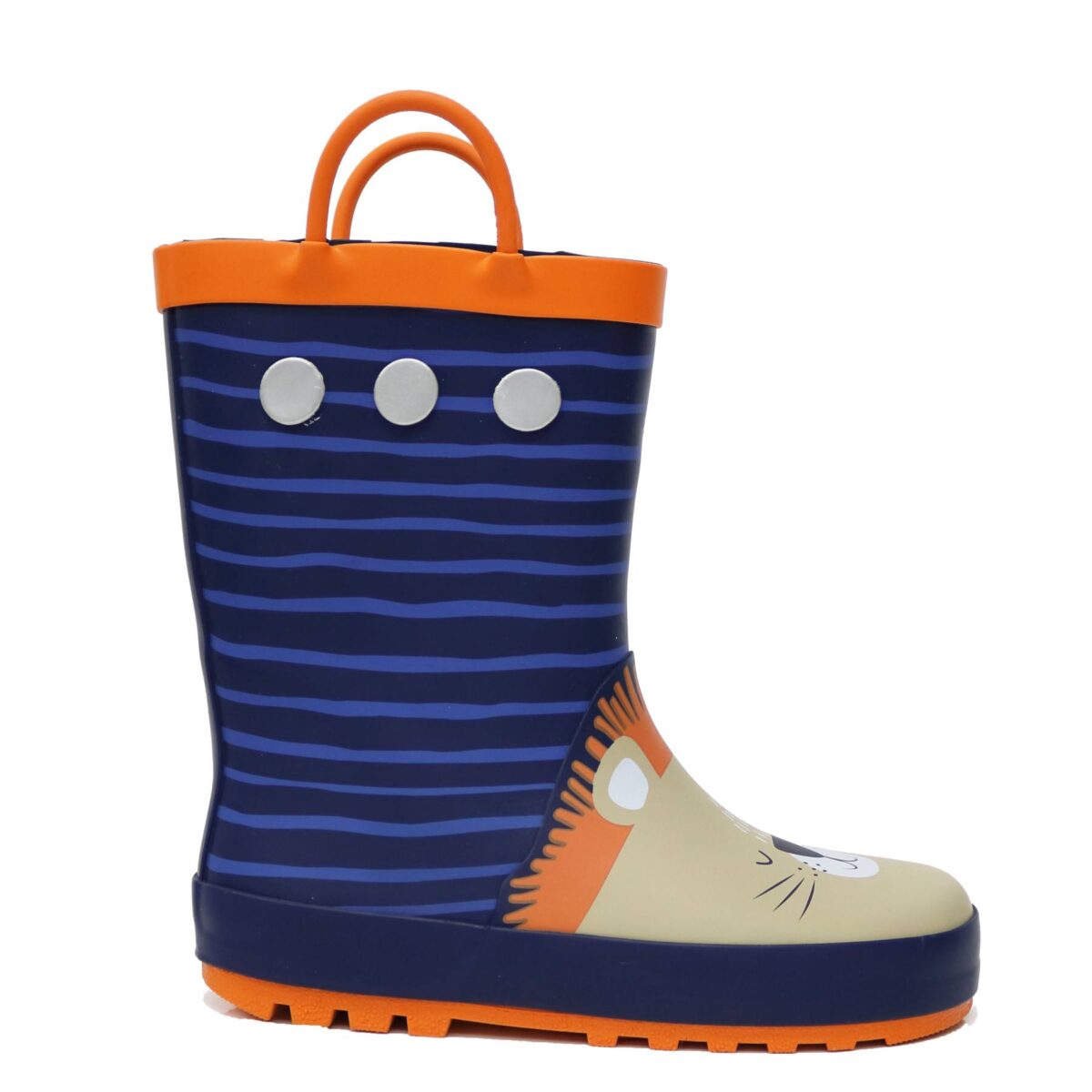 Simple striped lion children's rain boots right side display picture