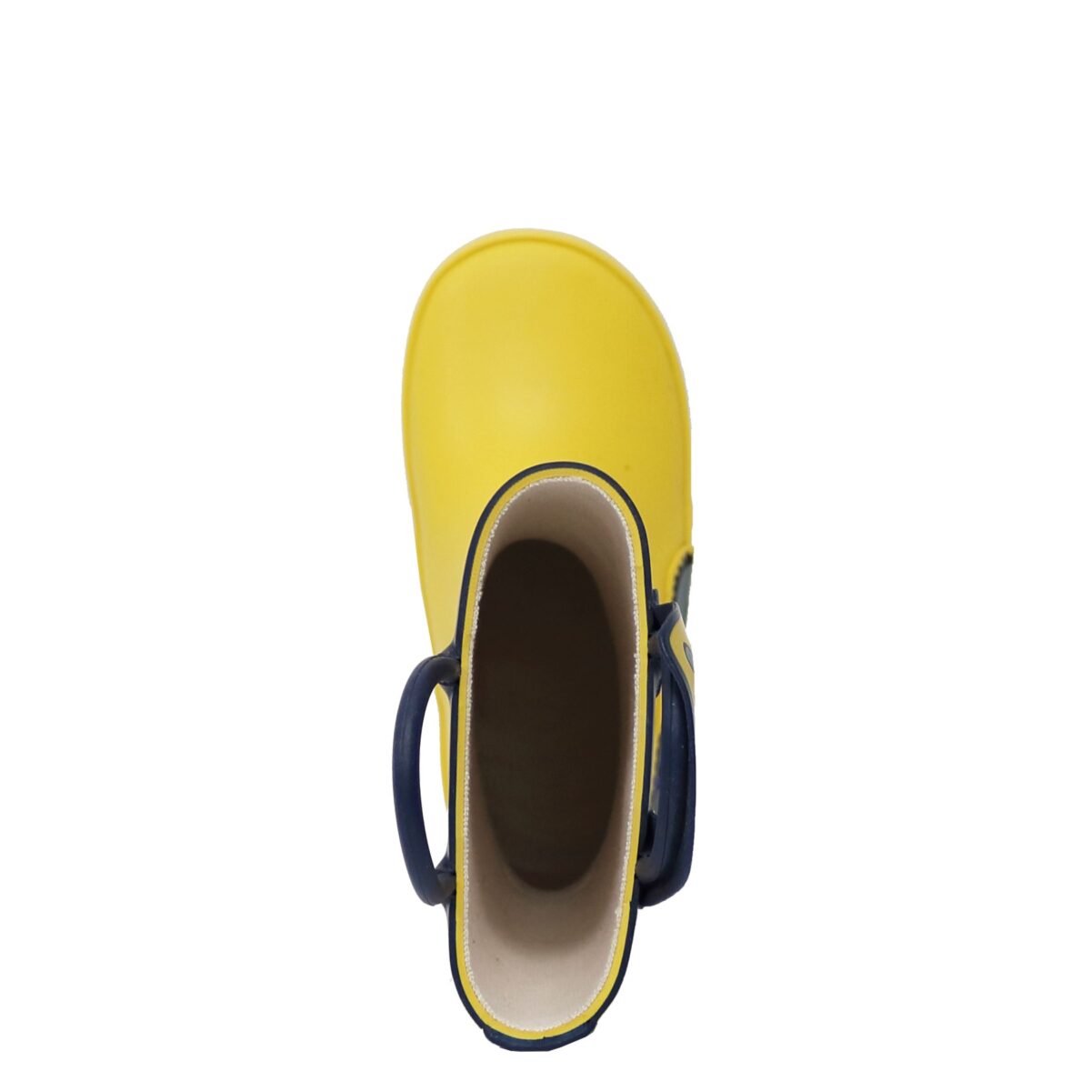 Bright yellow car children's rain boots top side display picture