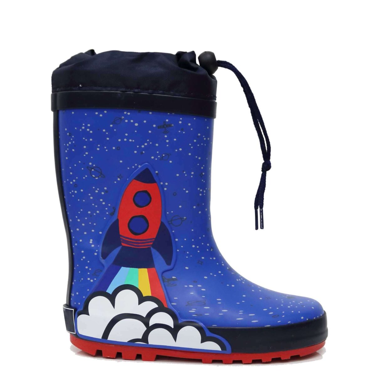 Cartoon rocket rain boots right display picture