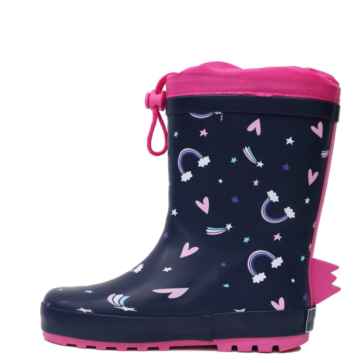 Unicorn Midnight Rain Boots left side display picture