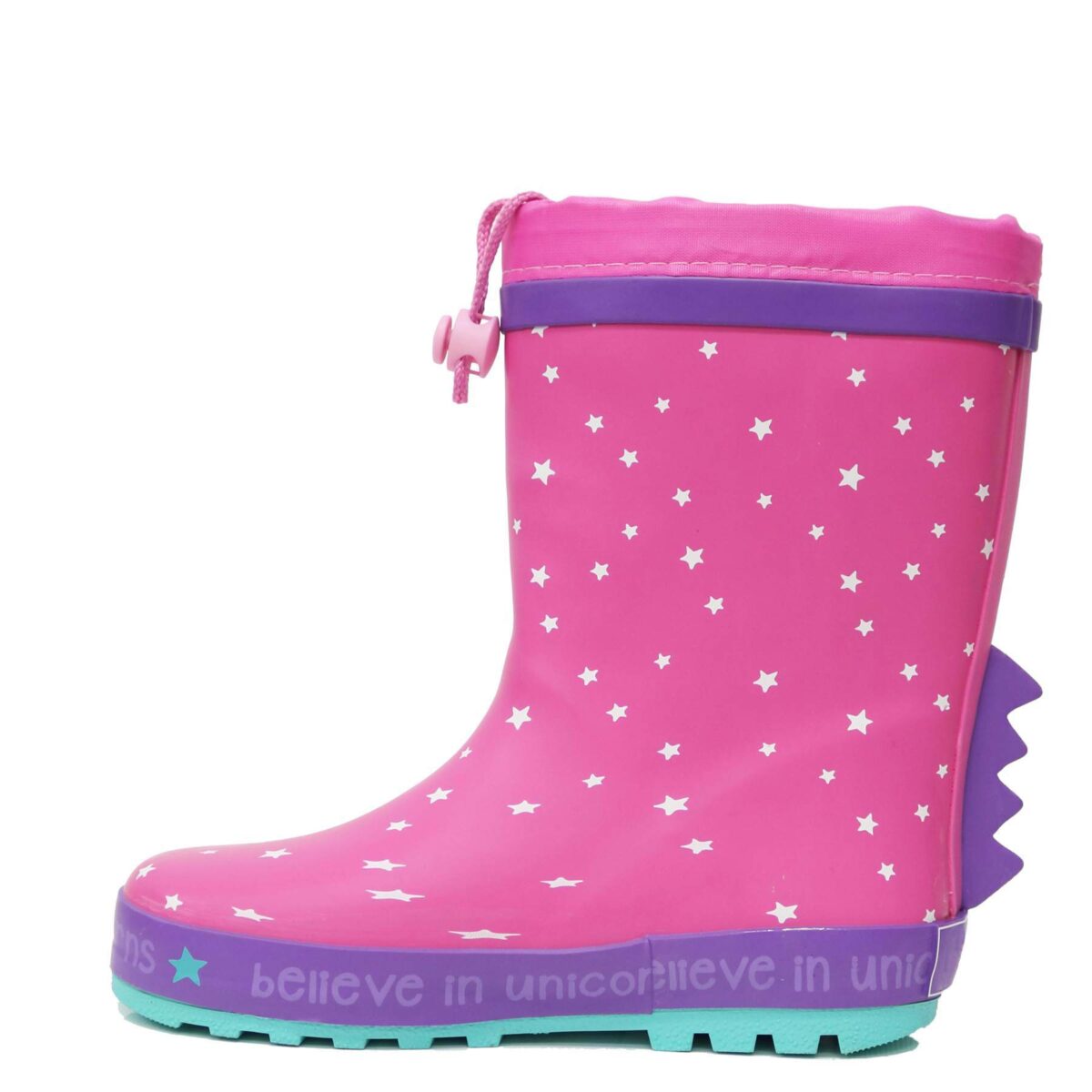 Beautiful unicorn rain boots left side display picture