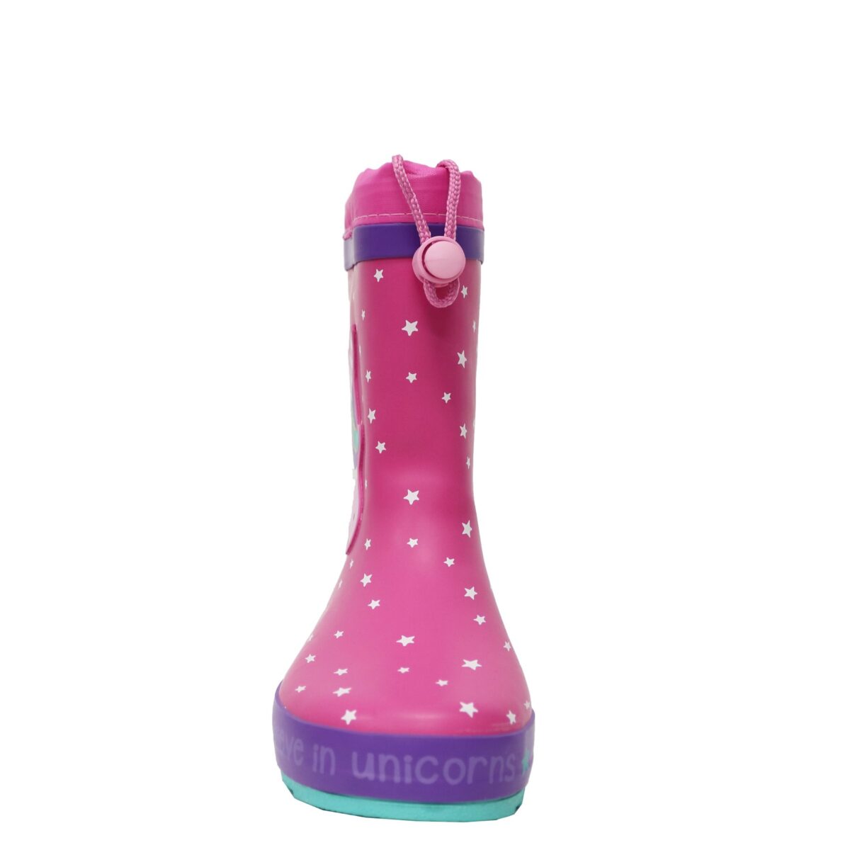 Beautiful unicorn rain boots front side display picture