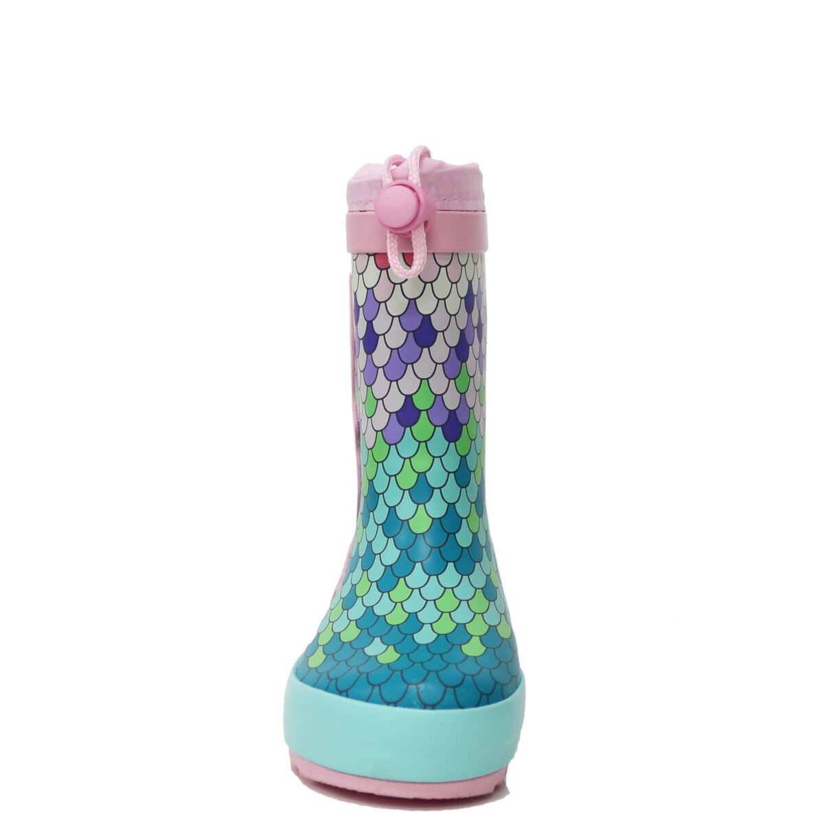 Gorgeous mermaid print rain boots front display picture