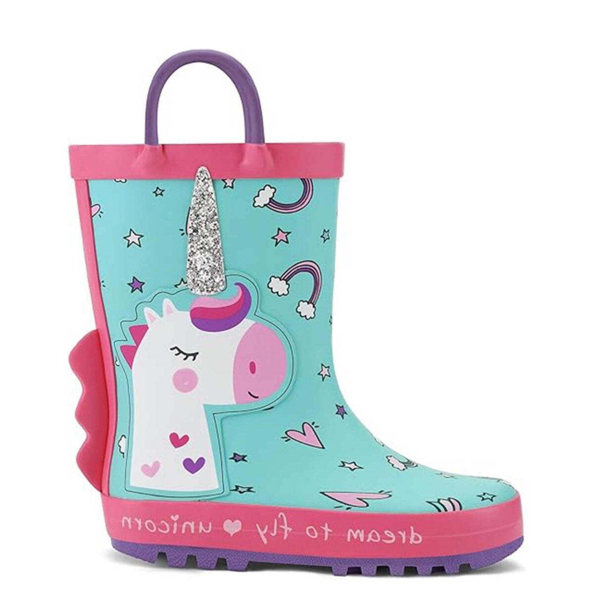 Dream unicorn children's rain boots display picture