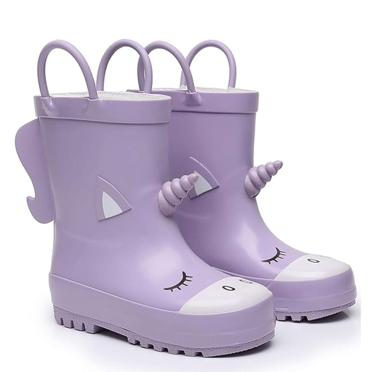 3D three-dimensional purple unicorn children's rain boots display