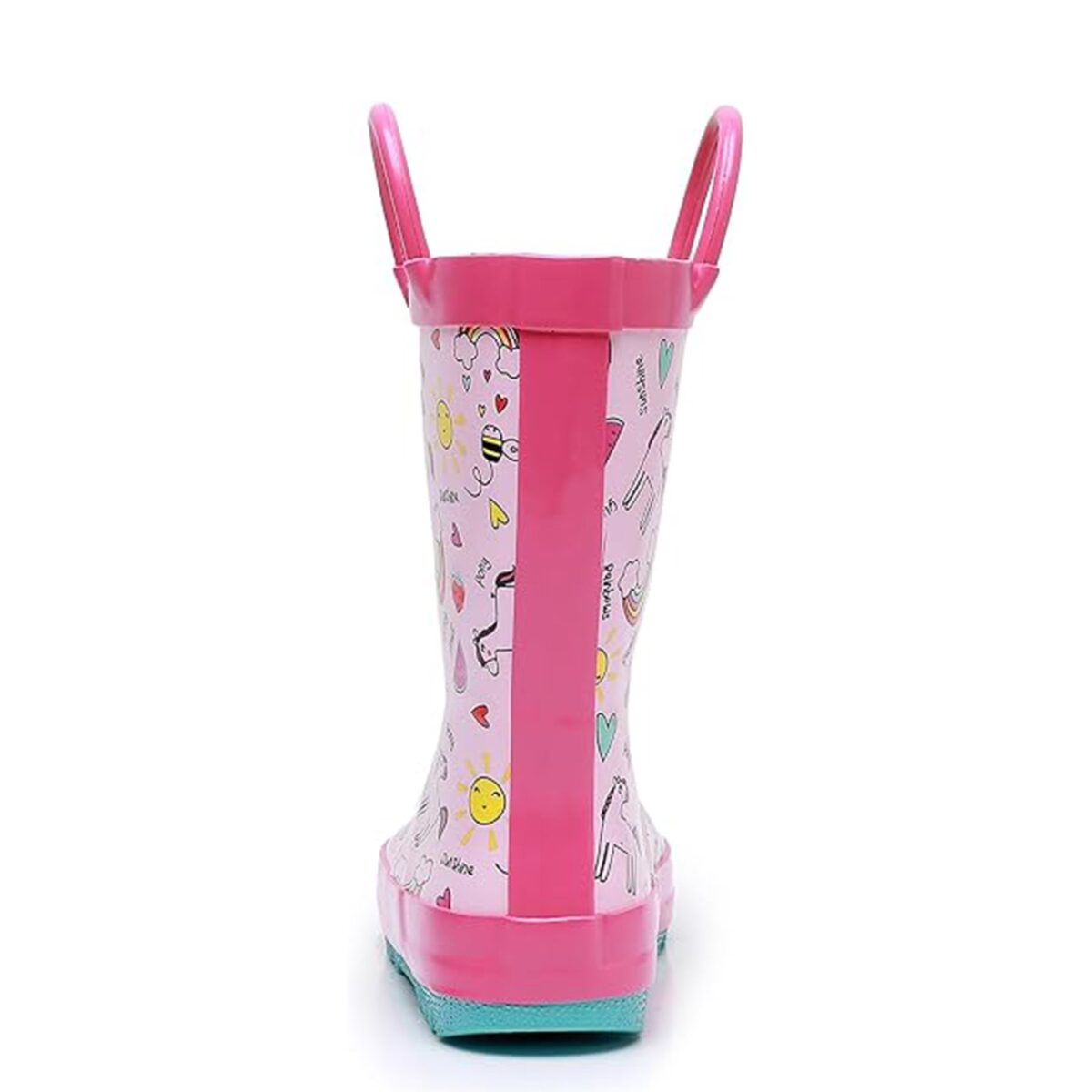 Cartoon graffiti print children's rain boots back display