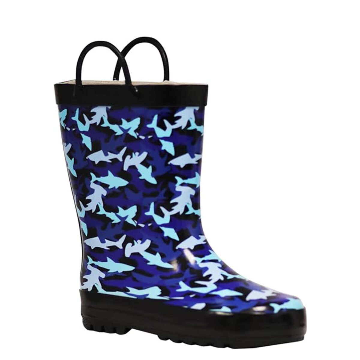 Cartoon marine life print children's rain boots right display picture