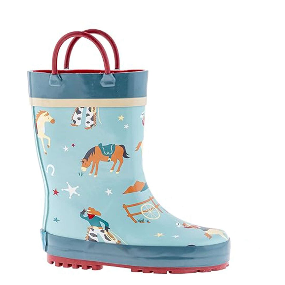 Cartoon print children's rain boots right display