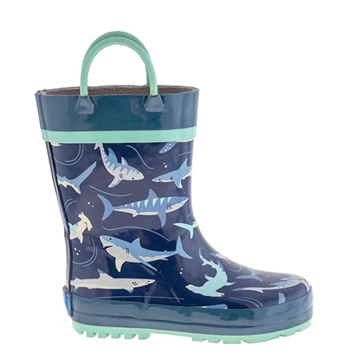 Cartoon shark print children's rain boots right display picture