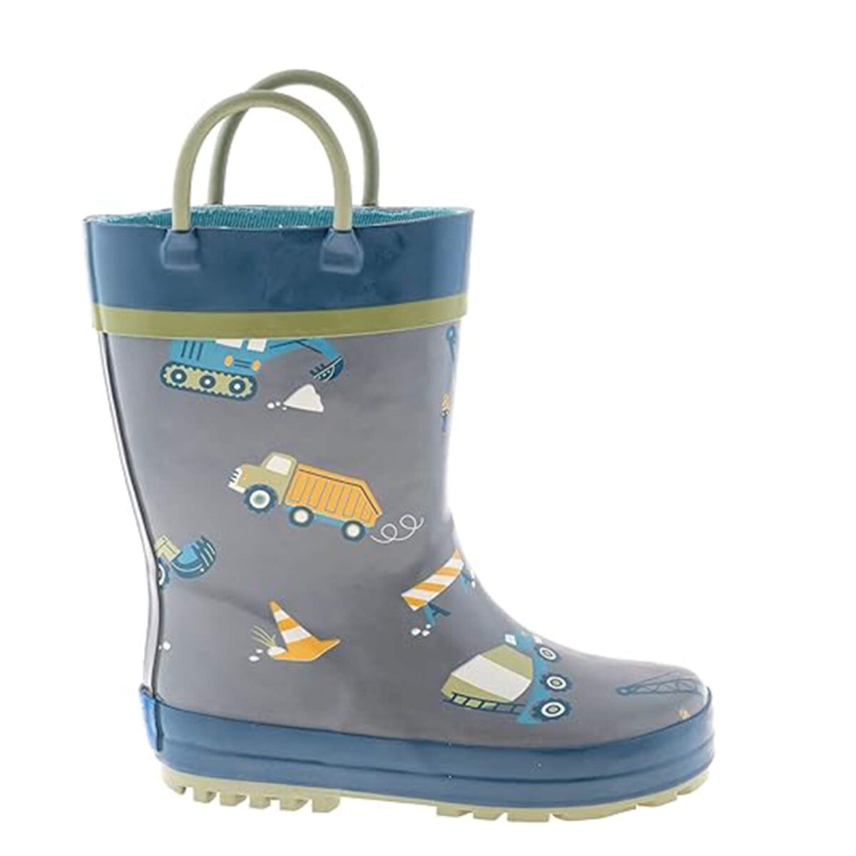 Cartoon truck construction site theme children's rain boots right side display picture