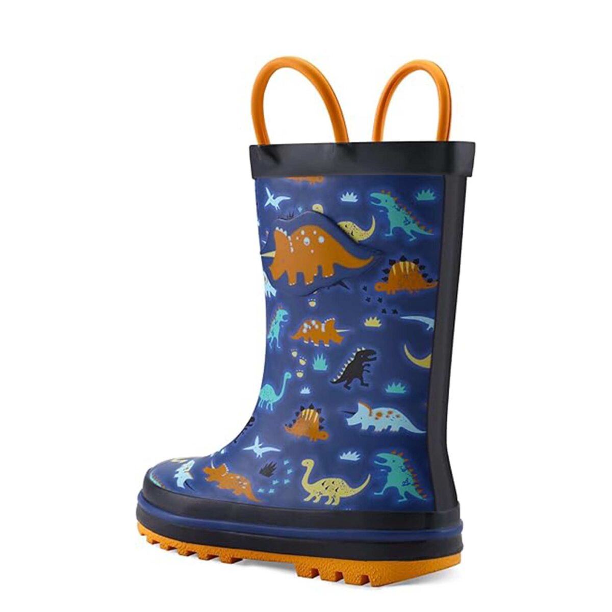 Cartoon print dinosaur series children's rain boots back display