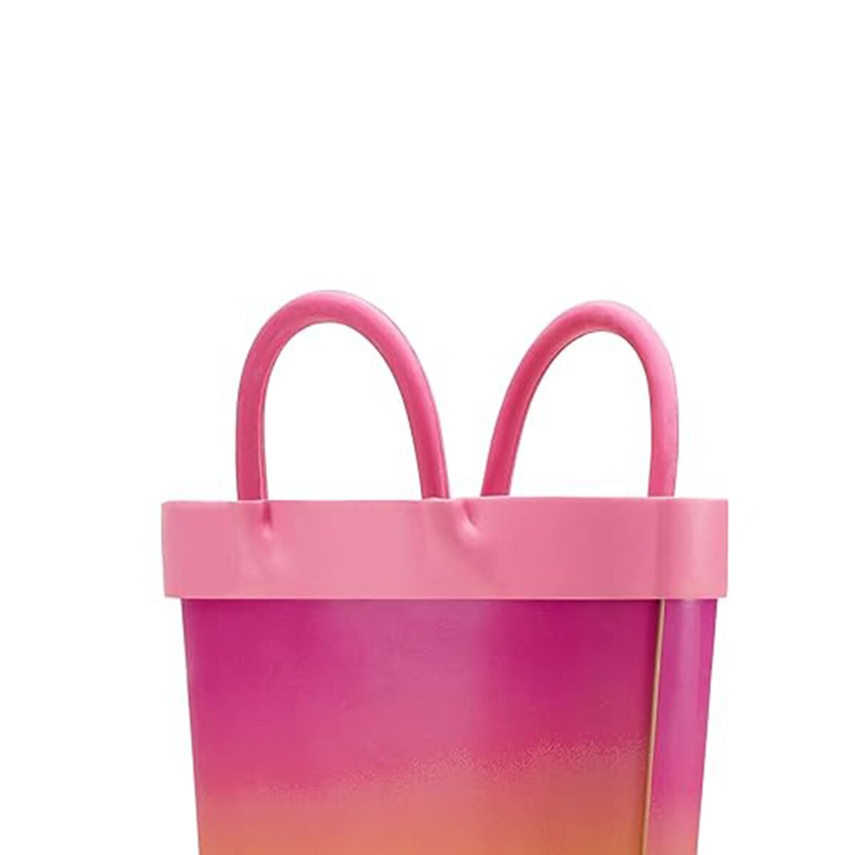 Rainbow gradient pink children's rain boots handle display picture