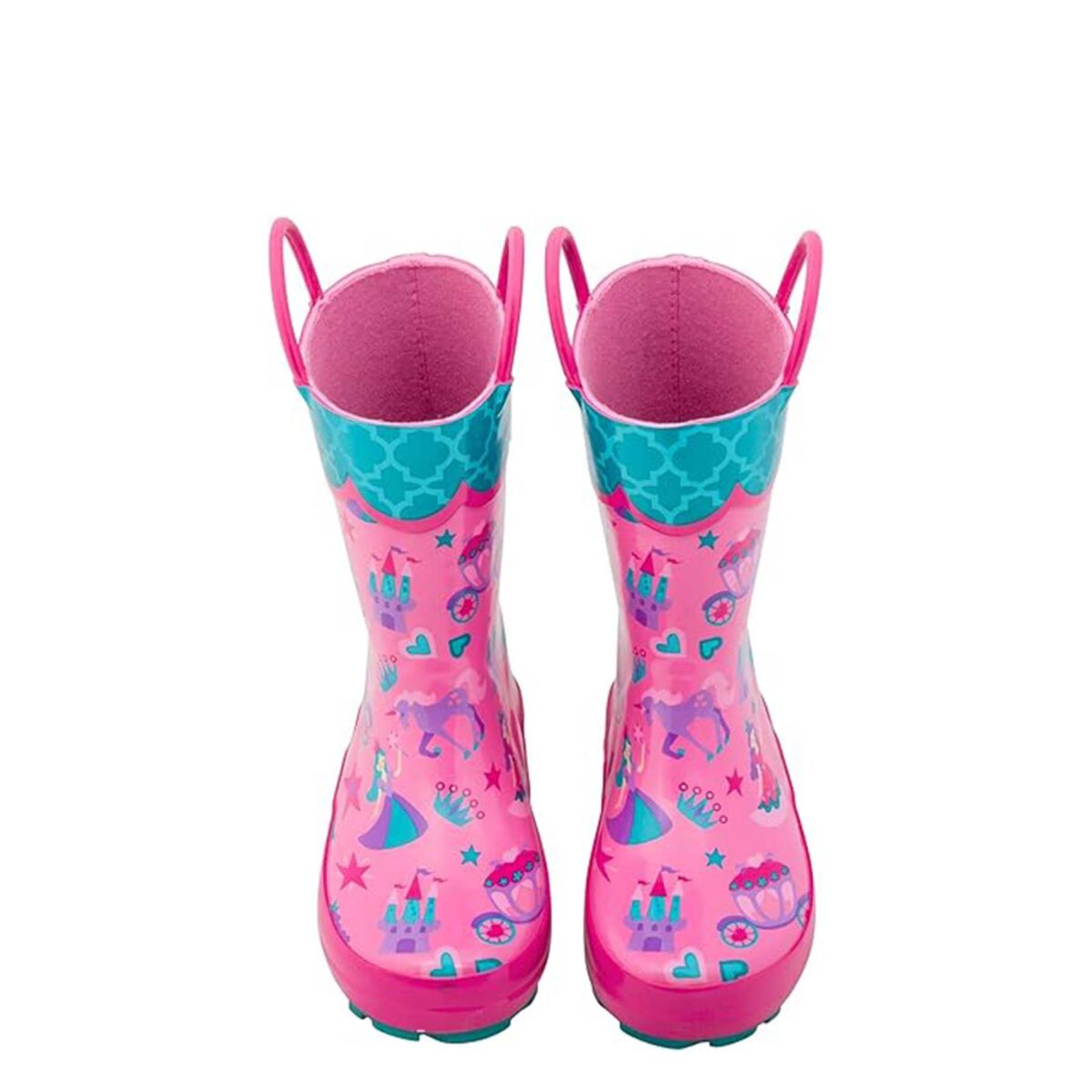 Princess and unicorn children's rain boots front display picture