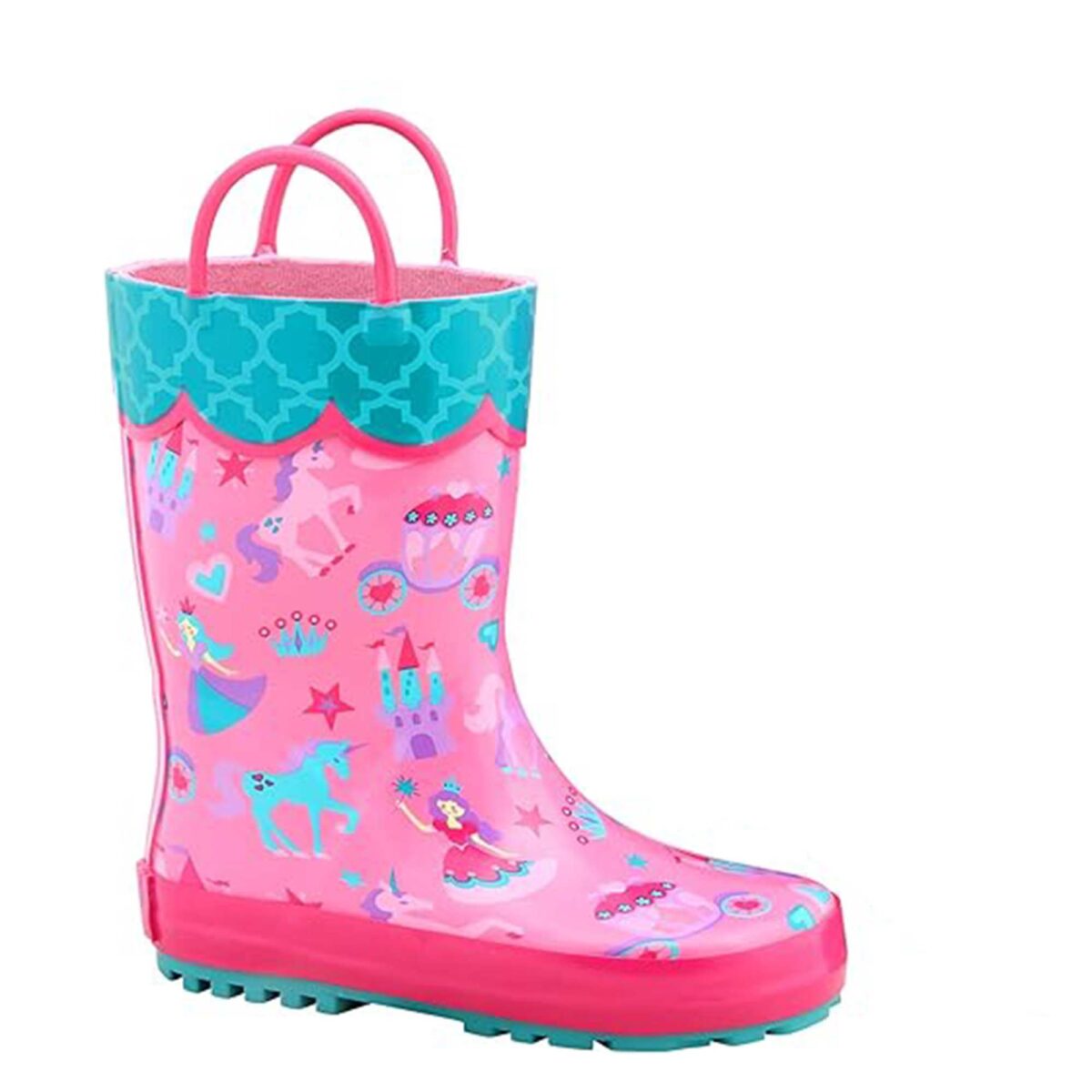 Princess and unicorn children's rain boots right display picture