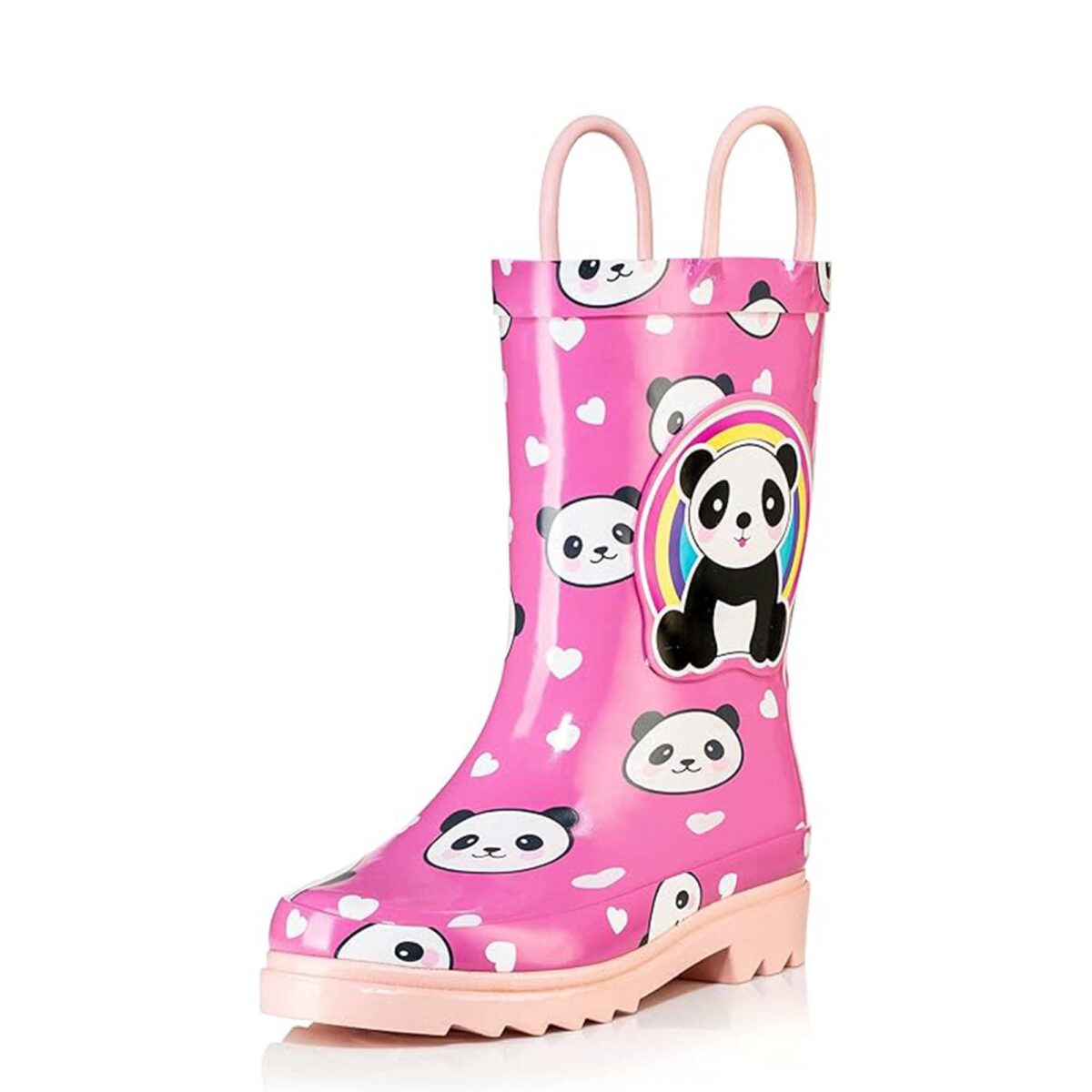 Cartoon panda print patch children's rain boots right side display picture