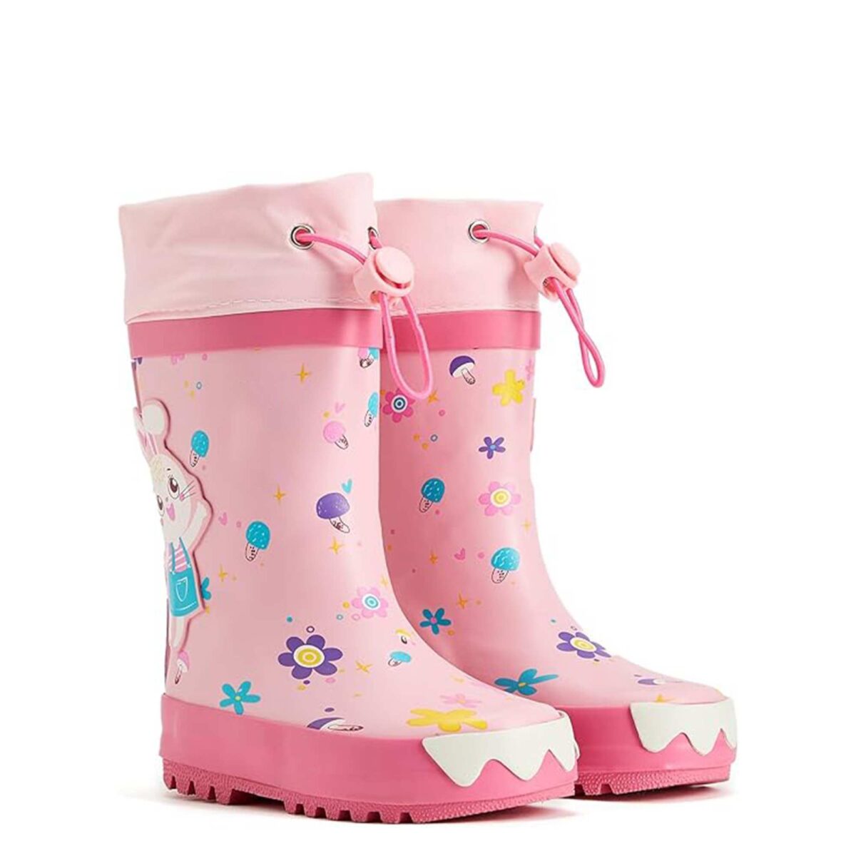 Cartoon bunny drawstring children's rain boots display picture