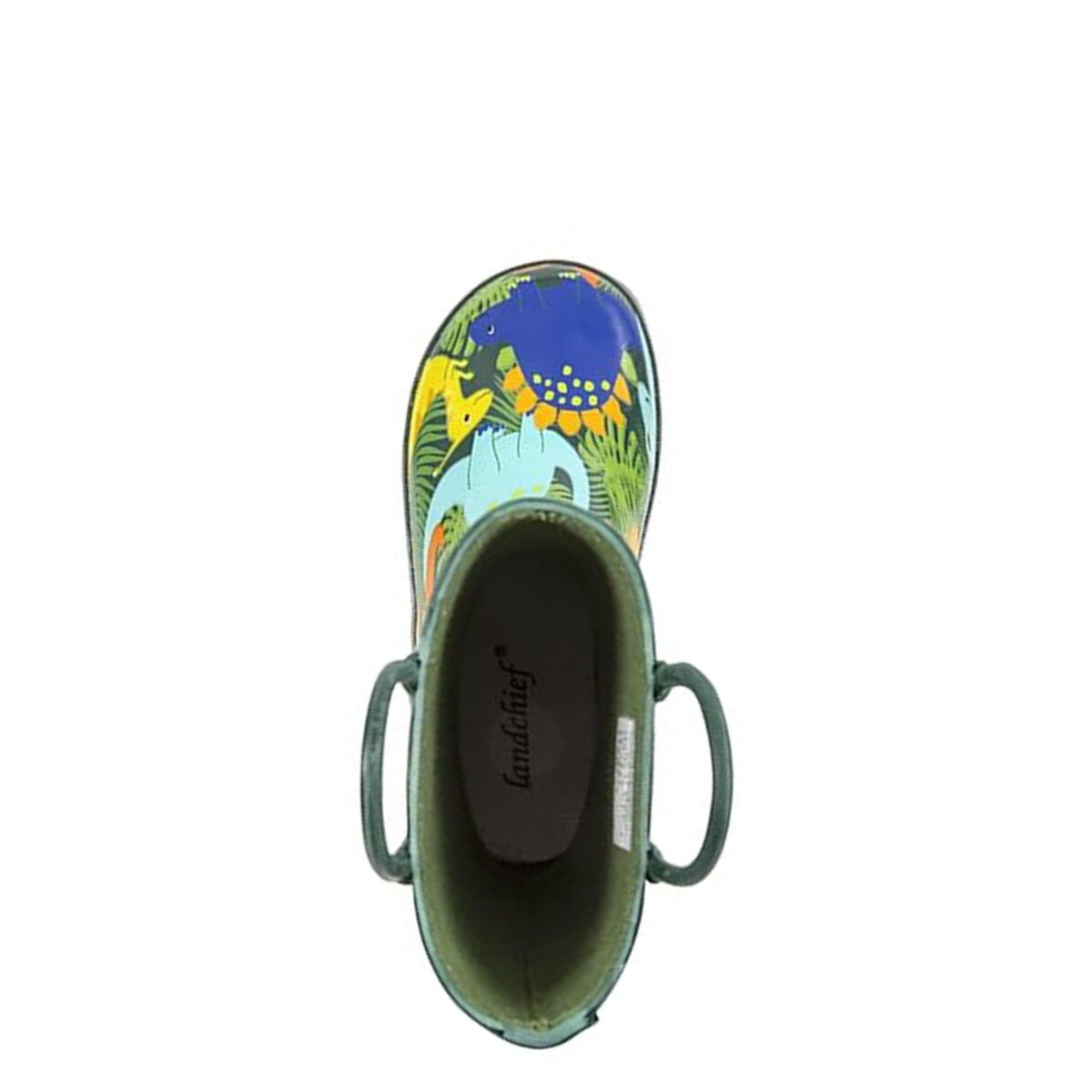 Jungle dinosaur green children's rain boots top display picture