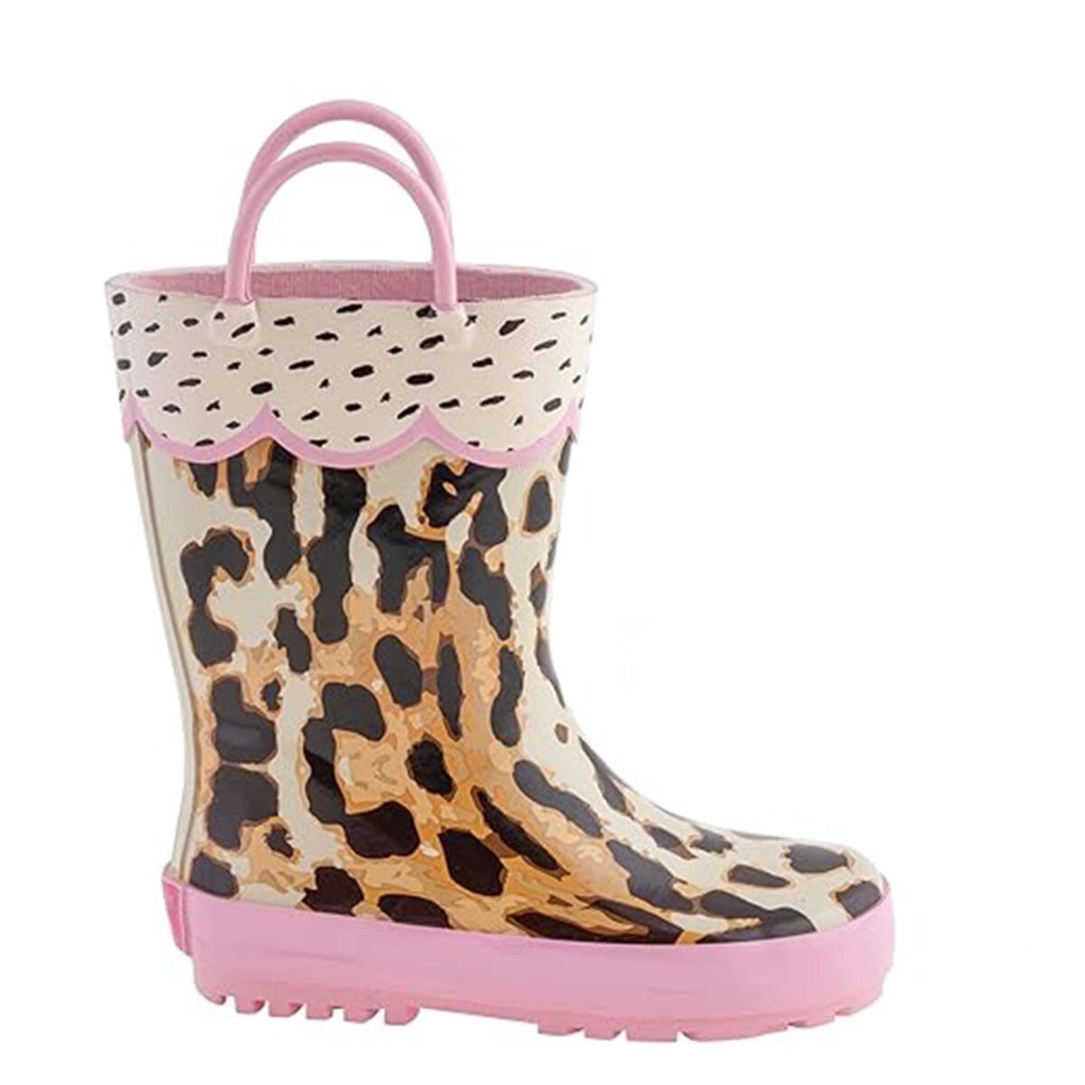 Leopard theme children's rain boots right display picture