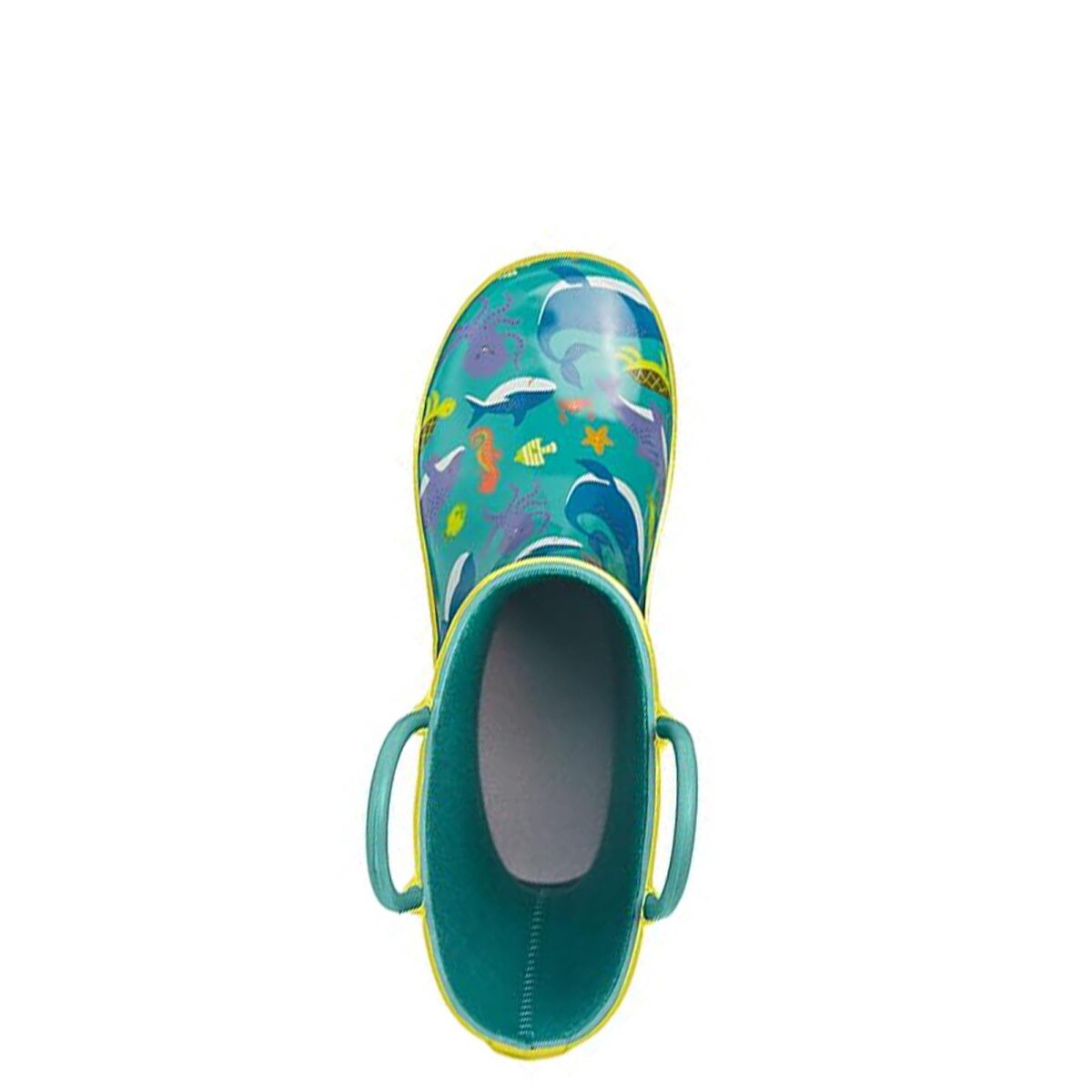 Marine life children's rain boots top display