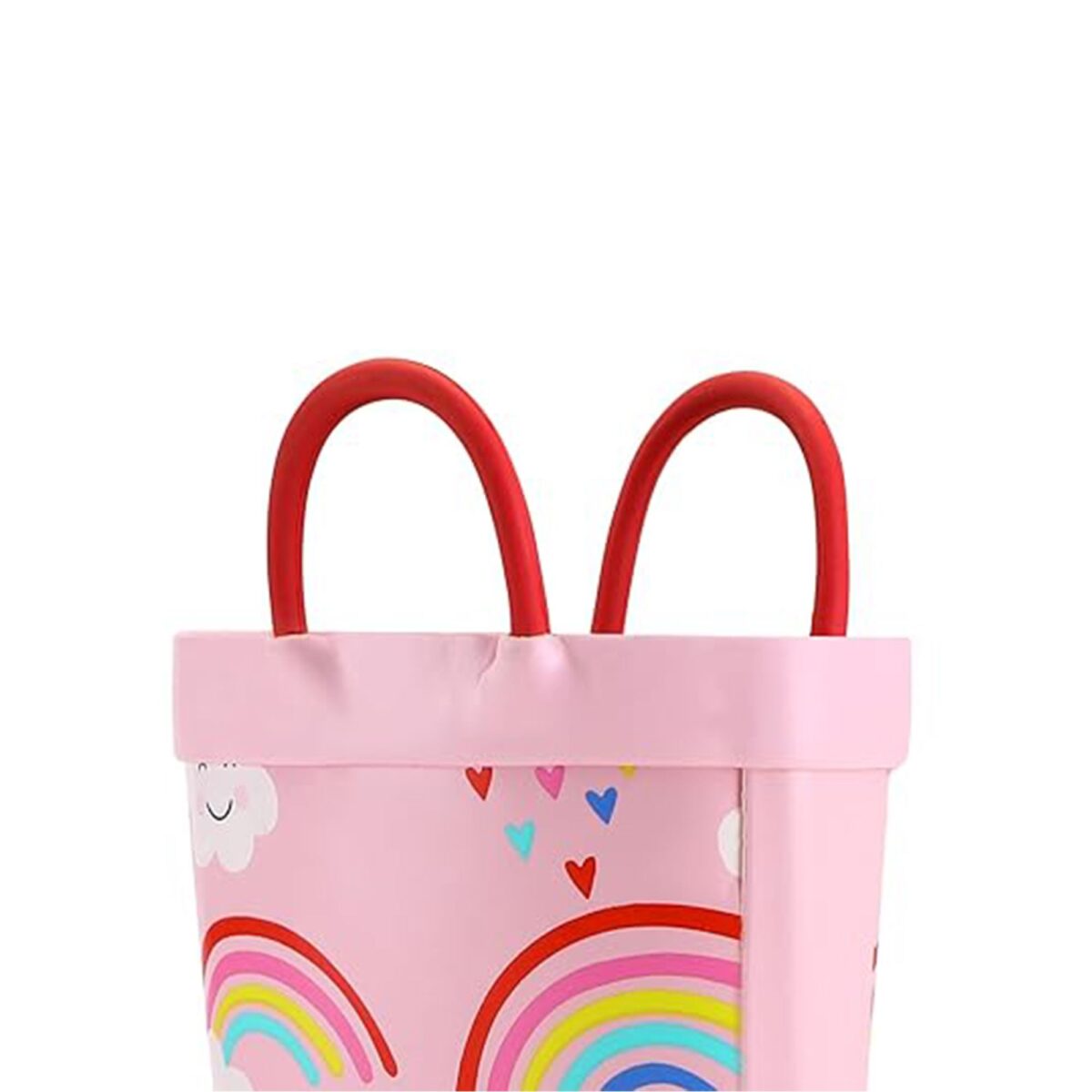 Rainbow cloud print children's rain boots handle display picture