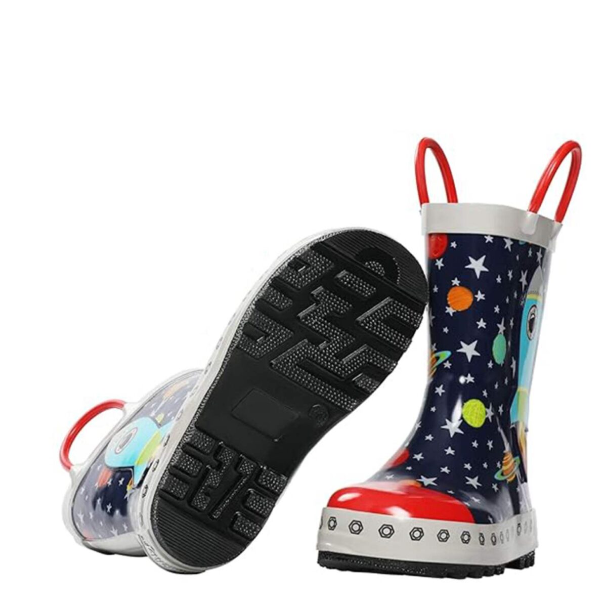 Cosmic star rocket children's rain boots sole display picture