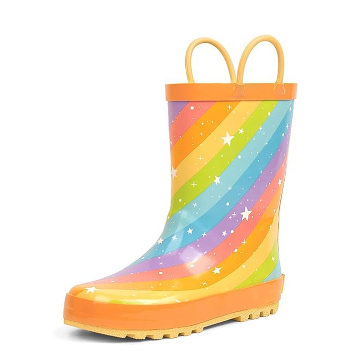 Starry rainbow children's rain boots right display picture