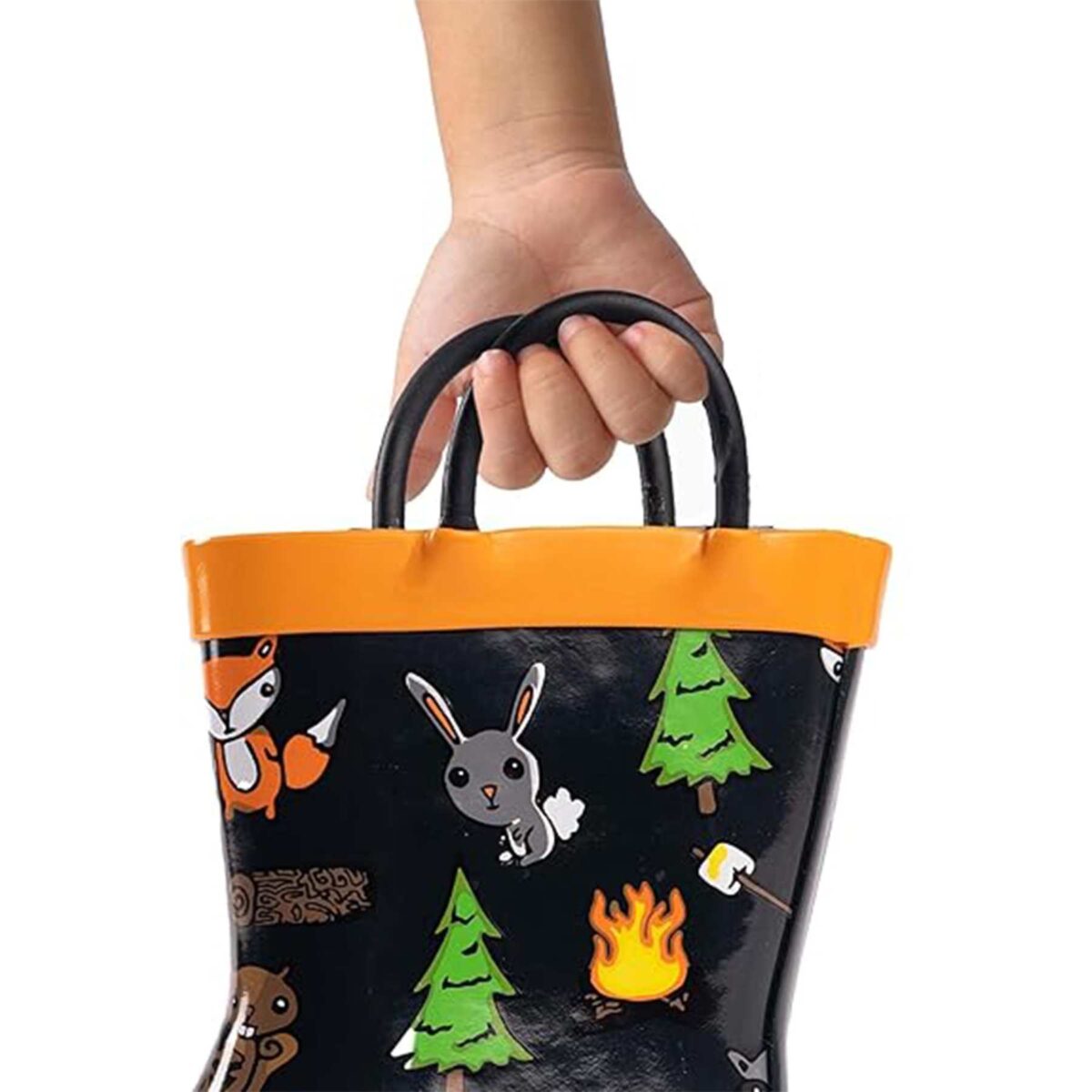 Cartoon jungle small animal bonfire party print children's rain boots handheld display picture