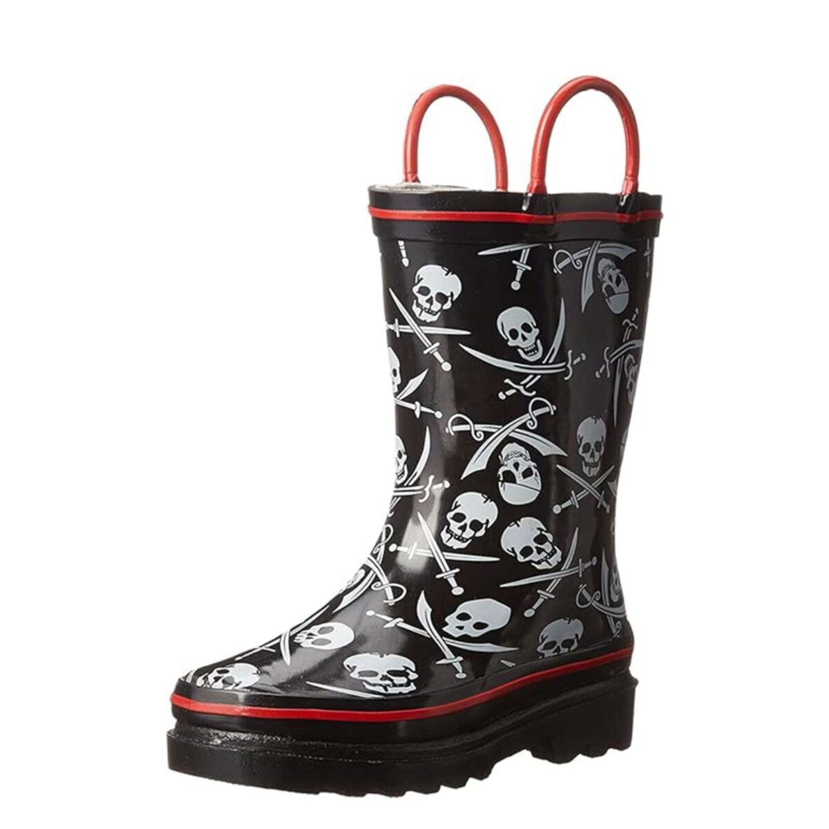 Cartoon skull print children's rain boots display