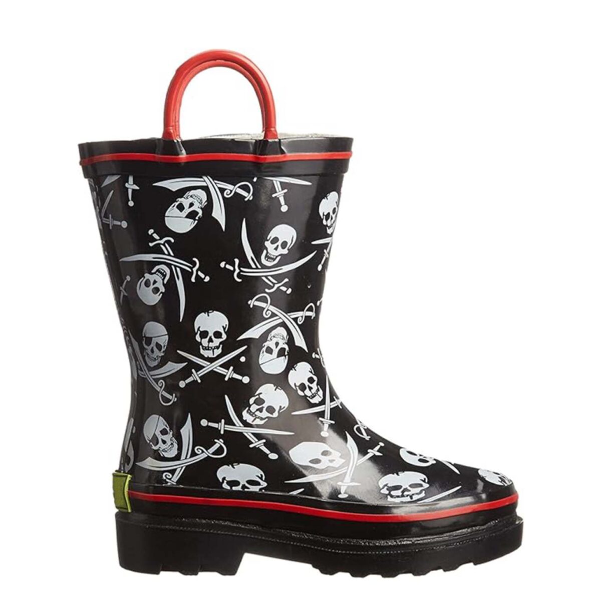 Cartoon skull print children's rain boots right display