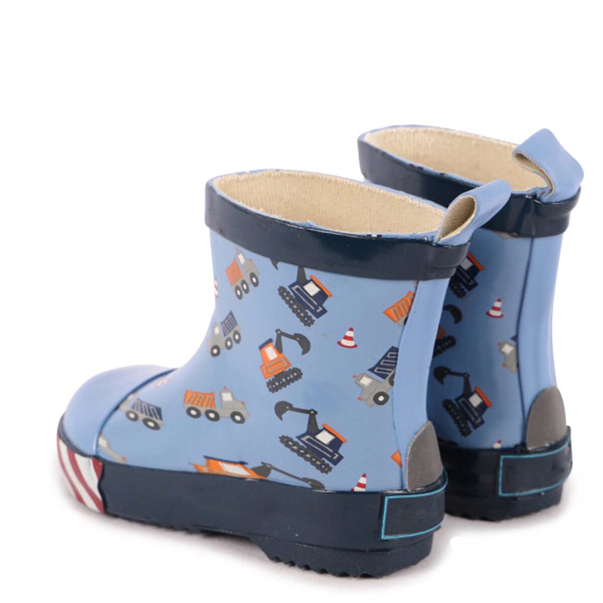 Cartoon print excavator children's rain boots back side display picture