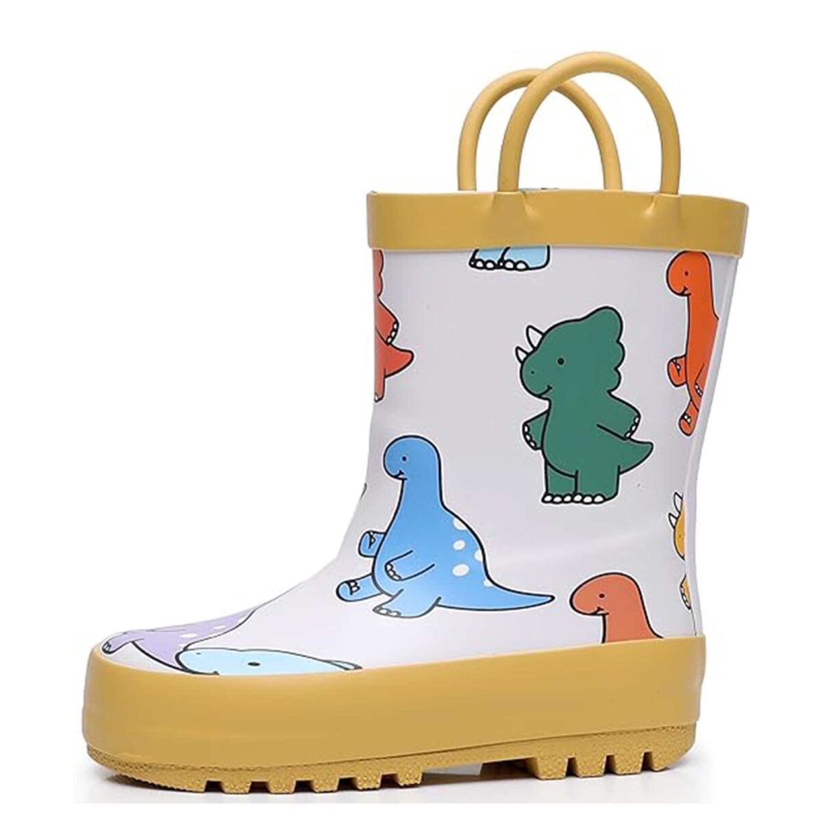 Q version cartoon dinosaur print children's rain boots right display picture