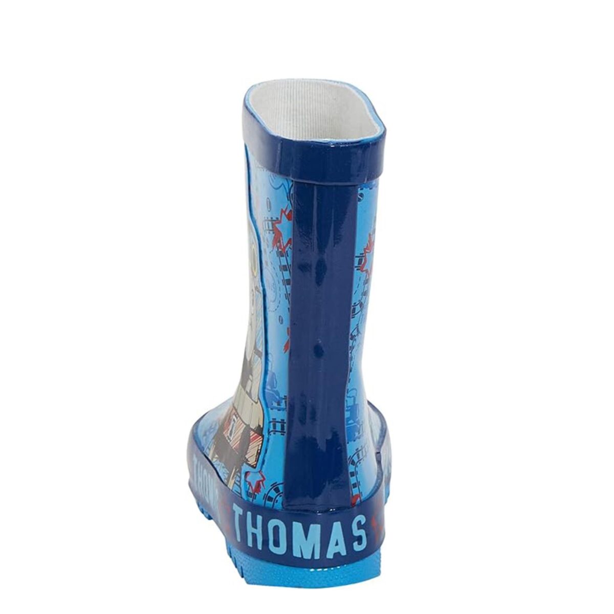 Thomas the Train children's rain boots back display