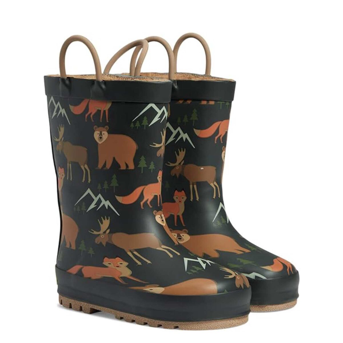 Jungle animal theme children's rain boots display