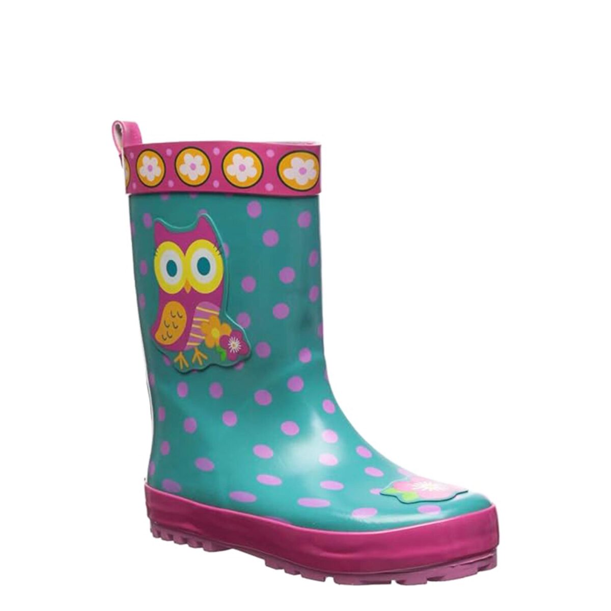 3D owl cartoon children's rain boots right side display picture