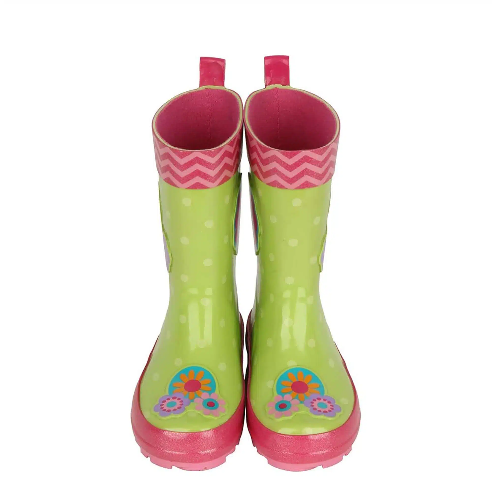Flower three-dimensional patch children's rain boots front side display picture
