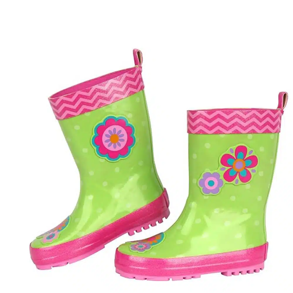 Flower three-dimensional patch children's rain boots display picture