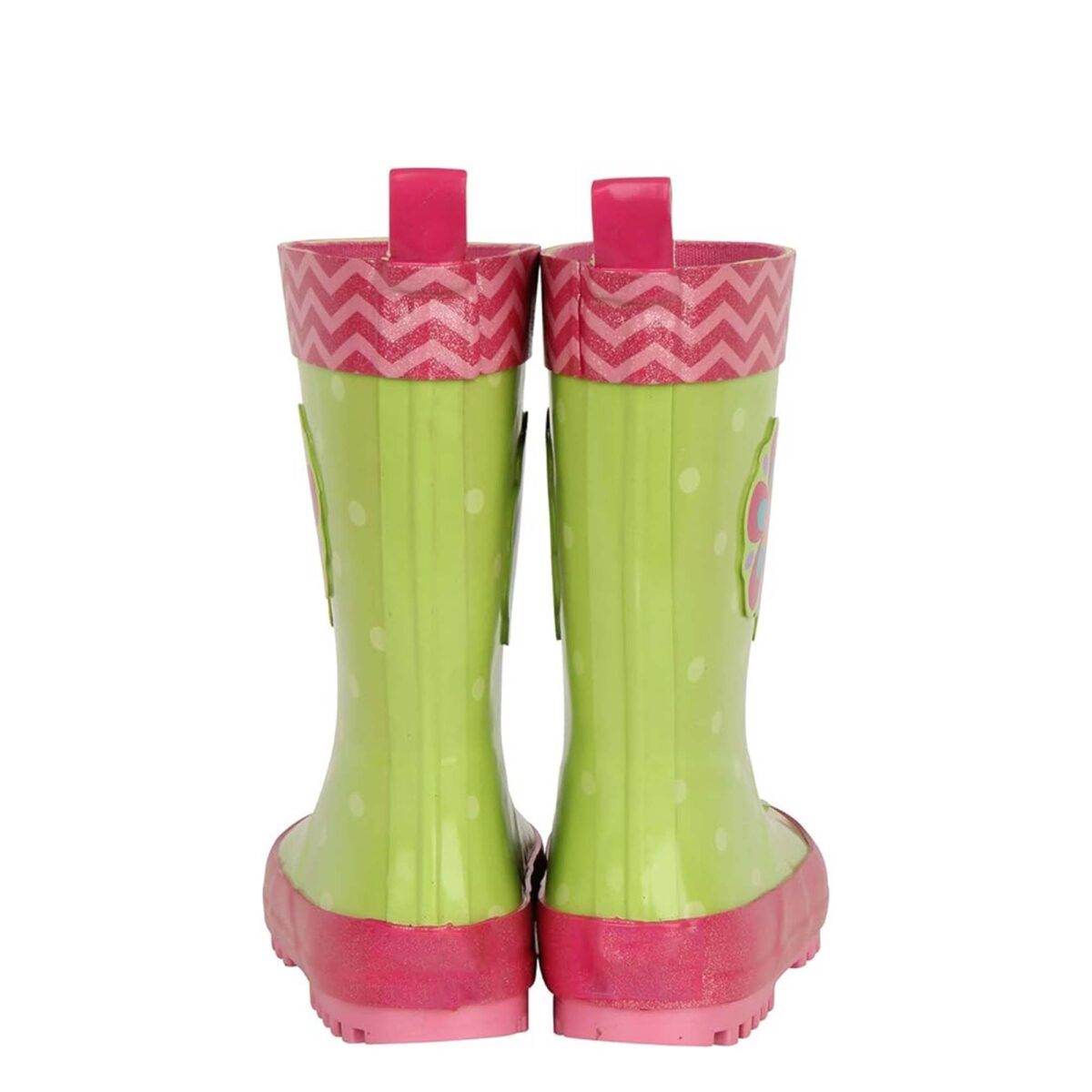 Flower three-dimensional patch children's rain boots back side display picture