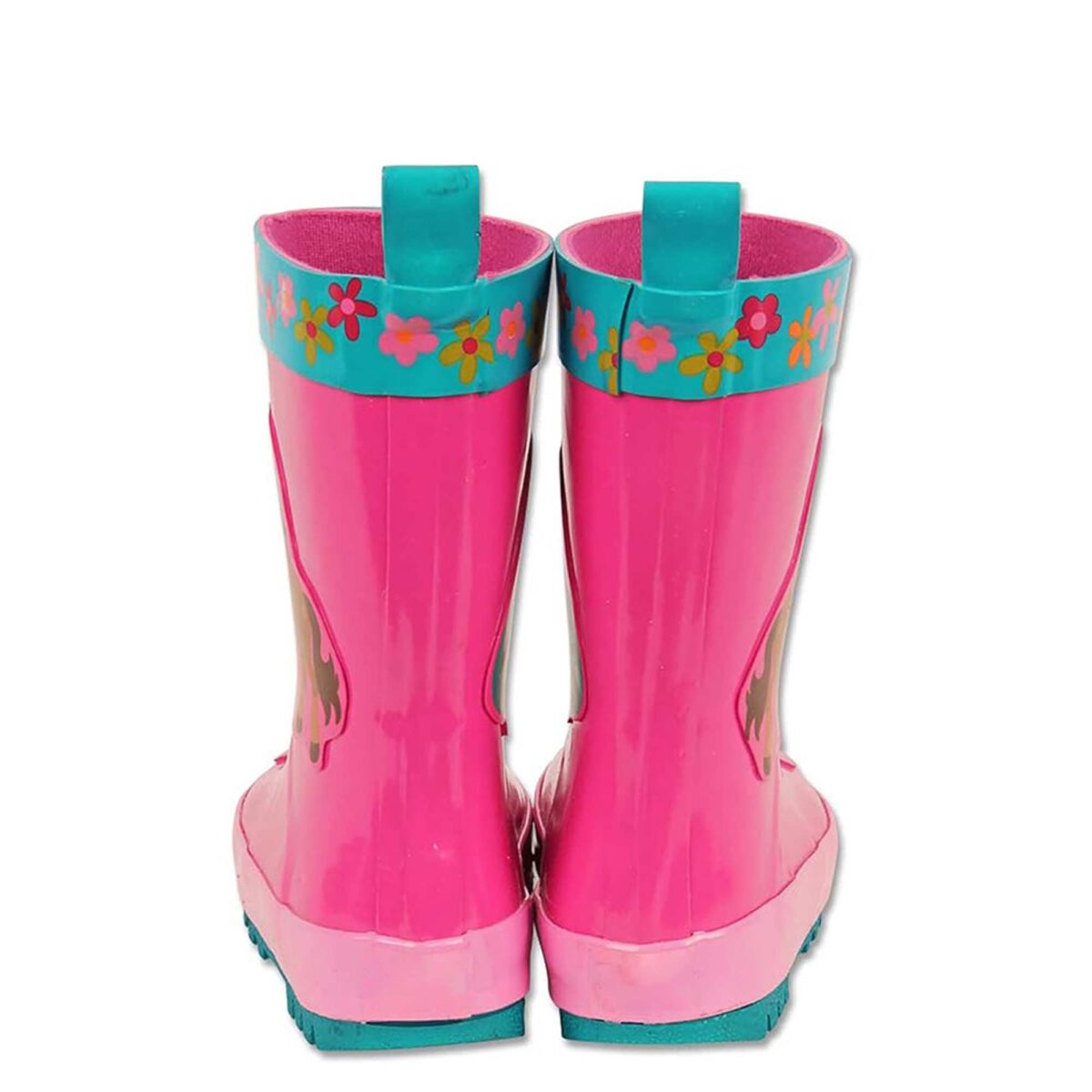 Cartoon 3D pony patch children's rain boots rear side display picture