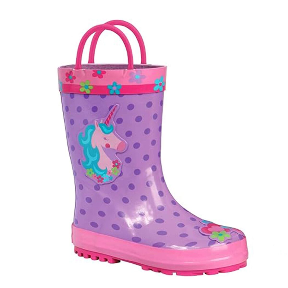 3D unicorn cartoon patch children's rain boots right side display picture