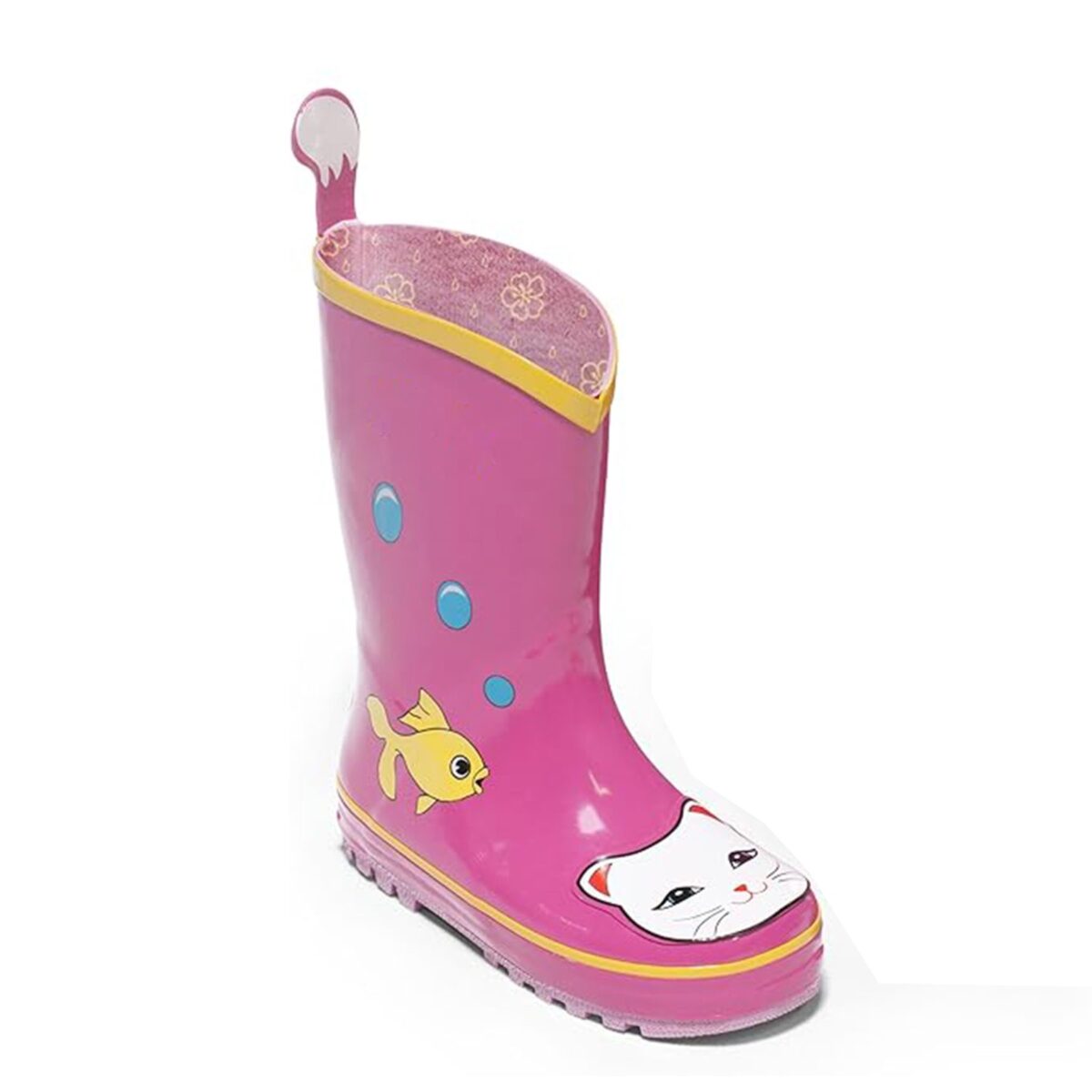 Cartoon print patch flat children's rain boots right display