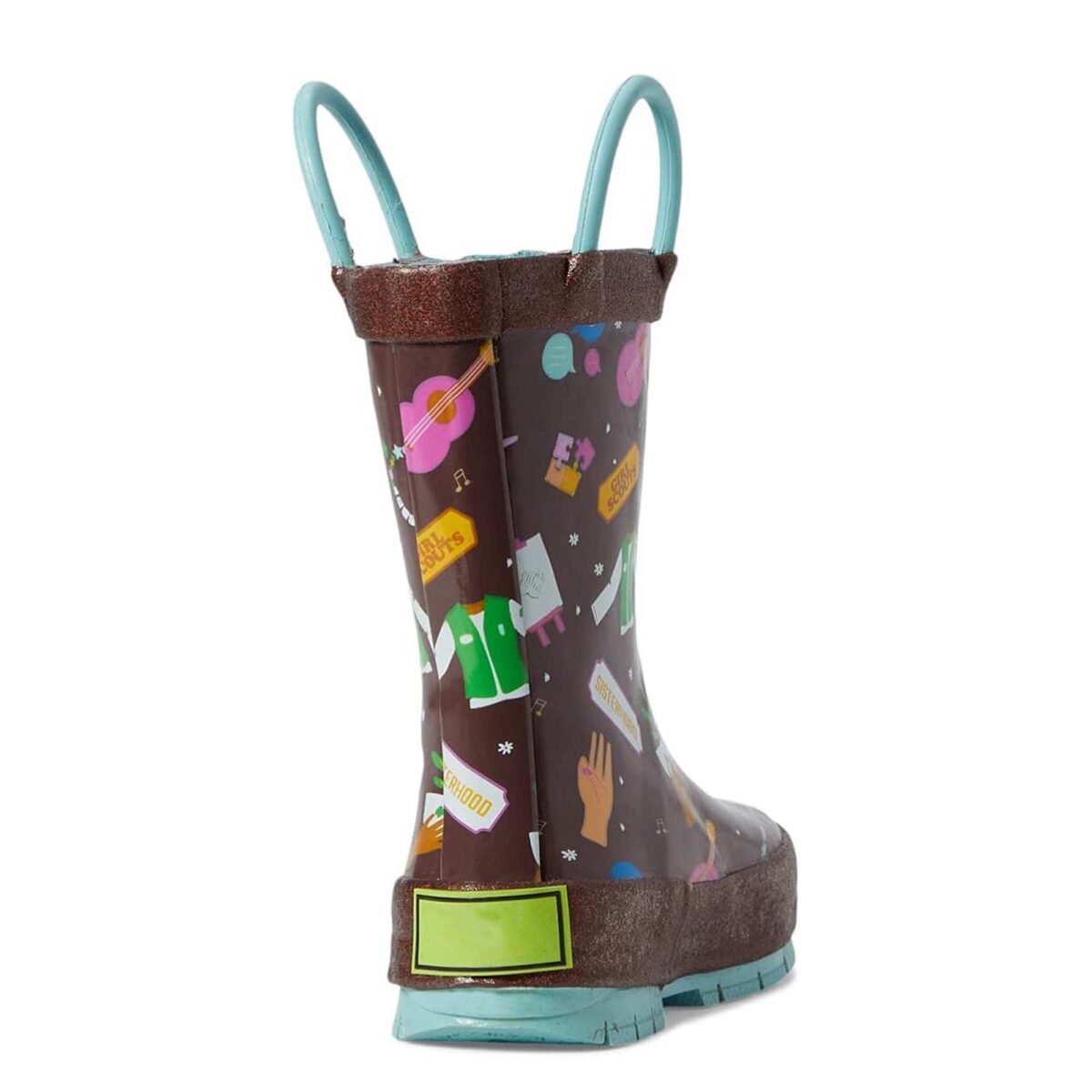 Graffiti cartoon print children's rain boots back display picture