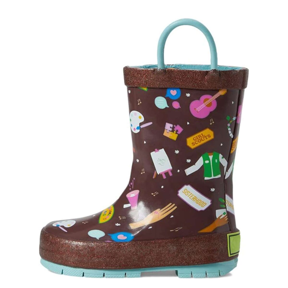 Graffiti cartoon print children's rain boots right display picture